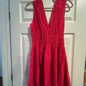 Abercrombie & Fitch Vibrant Pink Crinkle Dress